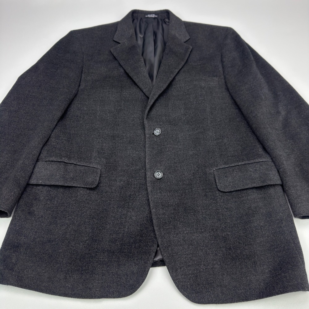 Jones New York Mens 44R Blazer Charcoal Grey Two Button Sport Coat Jacket‎